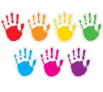 Carson Dellosa 42 Colorful Helping Hands Bulletin Board Cutouts, Vibrant Hand Cutouts for