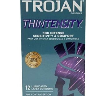 TROJAN Thintensity Ultrasmooth Lubricated Condoms – 12 Count