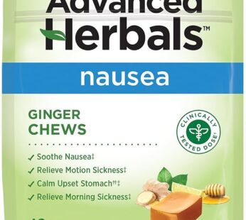 from The Makers of Dramamine, Advanced Herbals, Ginger Chews, Nausea Relief Soft Chews Lemon-Honey-Ginger, 40 Count