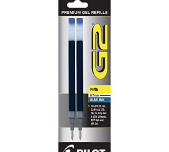 Pilot, G2 Gel Ink Refills, Fine Point 0.7 mm, Blue, Pack of 2