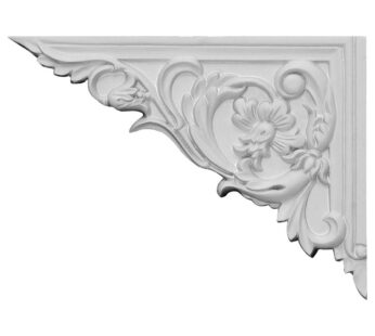 Ekena Millwork SB08X06FL-L Flower, Left Stair Brackets, 8 5/8″W x 6 1/4″H x 5/8″D, Primed