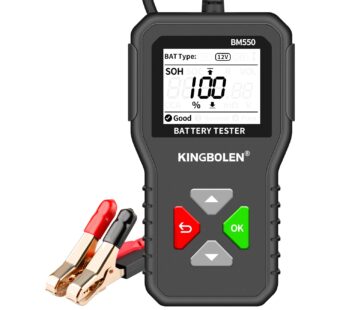 KINGBOLEN BM550 6V 12V 24V Car Battery Tester, 100-2000 CCA Voltage Tester 2Ah-220Ah Inter