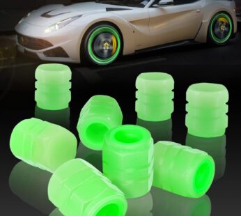 Tire Valve Stem Caps, 8PCS Glow in The Dark Tire Valve Caps Fluorescent Auto Tire Air Caps