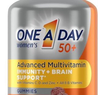 One A Day Women’s 50+ Gummies, Advanced Multivitamin For Women with Brain Support and Immunity Support, Vitamins For Women with Super 8 B Vitamin Complex, 110 Count