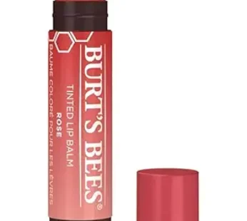 Burt’s Bees 100% Natural Tinted Lip Balm, Rose with Shea Butter & Botanical Waxes, 0.15 Oz