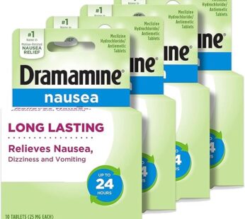 Dramamine Nausea Long Lasting, Nausea Relief, 10 Count, 4 Pack