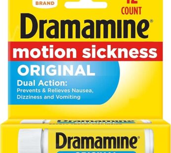 Dramamine Original, Motion Sickness Relief, Travel Vial, 12 Count