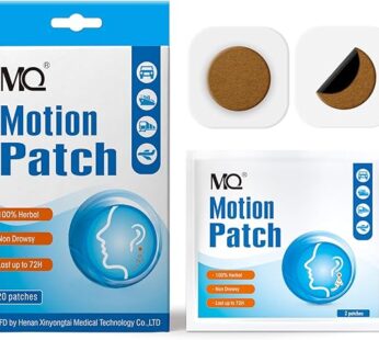 MQ Motion Sickness Patch,20 Count,Non Drowsy Sea Sickness Patches Behind Ear for Cruise Ship Travel, Waterproof Car Sick Patches Fast Acting & Long Last 72H