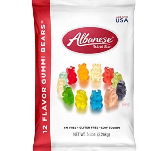 Albanese World’s Best 12 Flavor Gummi Bears, 5lbs of Candy