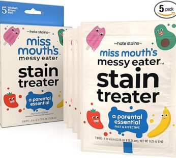 Miss mouth’s harold import messy eater stain treater wipes – 5 pack stain remover