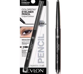 Revlon Pencil Eyeliner, ColorStay Eye Makeup with Built-in Sharpener, Waterproof, Smudge-proof, Longwearing with Ultra-Fine Tip, 204 Charcoal, 0.01 oz