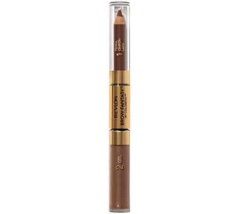 Revlon Eyebrow Gel & Pencil, ColorStay Brow Fantasy 2-in-1 Eye Makeup, Longwearing with Precision Tip, 105 Brunette, 0.04 Oz