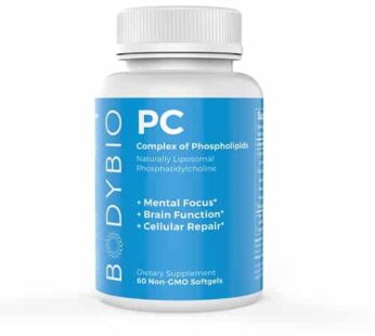 BodyBio Phosphatidylcholine 60 Softgels – Nootropic Booster for Brain Health – Mental Clarity for Focus and Memory – Neuroprotection for Healthy Aging