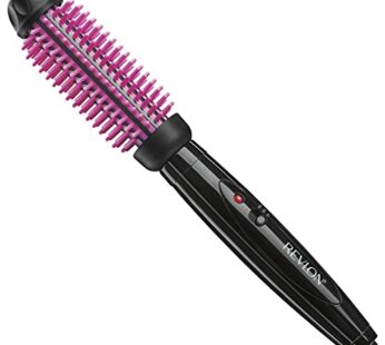 REVLON Silicone Bristle Heated Hair Styling Brush, Black, 1 inch barrel