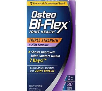 Osteo Bi-Flex Triple Strength(5) with MSM, Glucosamine Joint Health Supplement, Coated Tablets, 80 Count