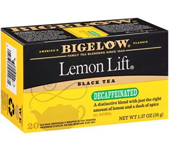 Bigelow Tea Decaffeinated Lemon Lift Black Tea, Decaf Tea with Lemon, 20 Count Box (Pack of 6), 120 Total Tea Bags