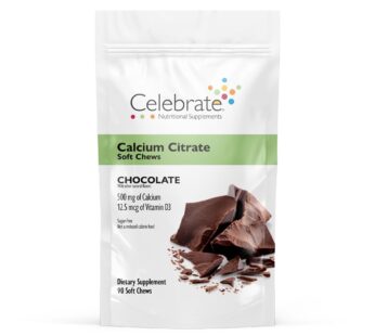 Celebrate Vitamins Calcium Citrate Soft Chews – 500mg Calcium Citrate, 500 IU Vitamin D3 – Bone Health Support – Sugar & Gluten Free, Calcium Supplement After Bariatric Surgery, Chocolate, 90 Count