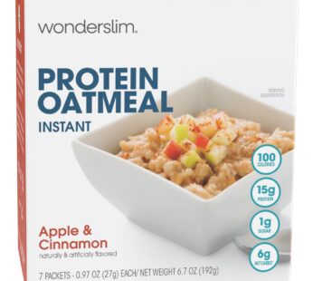 Wonderslim Instant Protein Oatmeal, Apple & Cinnamon, Gluten Free, Low Carb (7ct)