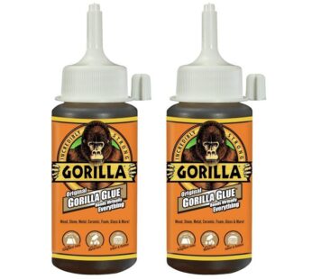 Gorilla Original Gorilla Glue, Waterproof Polyurethane Glue, 4 Ounce Bottle, Brown, (Pack of 2)