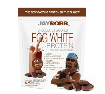 Jay Robb Chocolate Egg White Protein Powder, Low Carb, Keto, Vegetarian, Gluten Free, Lactose Free, No Sugar Added, No Fat, No Soy, Nothing Artificial, Non-GMO, Best-Tasting, (24 oz, Chocolate)