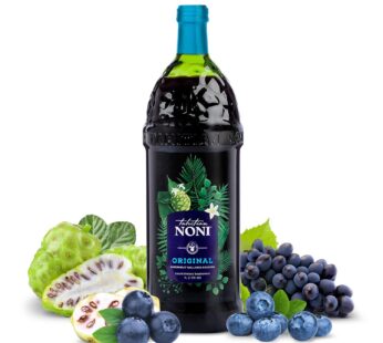 Tahitian Noni Juice by Morinda – Original and Authentic Noni Fruit Puree with Natural Blueberry & Grape (Resveratrol) – Invigorating Daily Superfood Drink for Enhanced Vitality – 1 Liter Juice Bottle