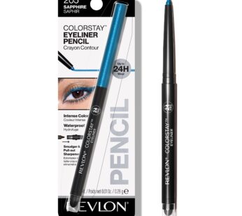 Revlon Pencil Eyeliner, ColorStay Eye Makeup with Built-in Sharpener, Waterproof, Smudge-proof, Longwearing with Ultra-Fine Tip, 205 Sapphire, 0.01 oz