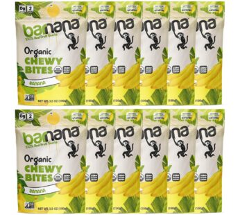 Barnana Organic Chewy Banana Bites, Original, 3.5 Ounce (Pack of 12), (3023)